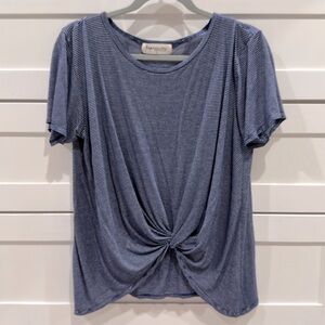 Navy and white striped top